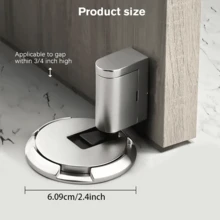 No-Drill New Style Windproof Silent Floor Door Stop Mechanical Minimalist Invisible Glass Door Floor Stop - Floor-mounted Door Stopper - View 4