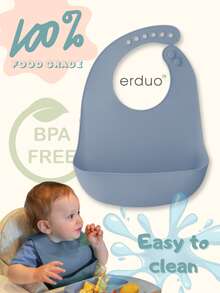 1pc Silicone Baby Bibs Waterproof,100% Soft & Light Silicone,Baby Feeding Essentials,Toddler Gifts,Adjustable To Any Size And All Seasons - Multicolor - View 14