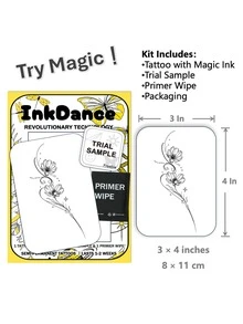 1 Set "Exquisite Floral" New Technology Tattoo Stickers, Fine Line Streamlined Elegant Style, Semi-Permanent Temporary Tattoo Stickers, Waterproof Long-Lasting Realistic Design, Plant-Based Formula, InkDance Ink Dance, Gift X149 - Black - View 3