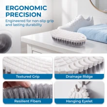 Flexible Bendable Brush, Multi-Function Cleaning Brush, Suitable For Bathroom Tiles, Kitchen Sink, Bathtub, Corner Stain Scrubbing, White Household Cleaning Tool - A - View 2