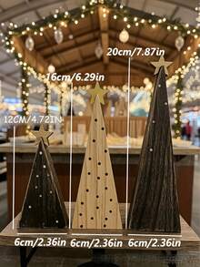 1 Set Ornamen Bintang Puncak Pohon Natal Kayu Selamat Natal, Dekorasi Natal, Dekorasi Pesta Rumah, Cocok untuk Penataan Suasana - MultiWarna - View 2