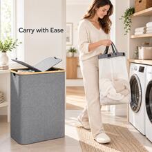Naturepeak 150L Laundry Basket With Lid And Liner, Large Laundry Basket With Handles And Lid, Foldable Clothes Storage Organizer With Removable Inner Bag, For Clothes, Toys And Towels - 1 - View 7