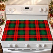 1pc Christmas Red Striped Pattern, Kitchen Countertop Absorbent Drying Mat, Coffee Machine Mat, Pour Over Coffee Pot Mat, Dish Drainer Mat, Non-Slip Heat-Resistant Kitchen Mat, Table Mat, Breakfast Mat, Washing Machine Mat, Home Kitchen Dining Table Coffee Shop Bar Decor Mat, Holiday Party Housewarming Gift - Multicolor - View 1