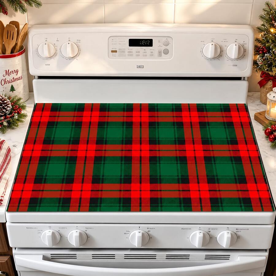 1pc Christmas Red Striped Pattern, Kitchen Countertop Absorbent Drying Mat, Coffee Machine Mat, Pour Over Coffee Pot Mat, Dish Drainer Mat, Non-Slip Heat-Resistant Kitchen Mat, Table Mat, Breakfast Mat, Washing Machine Mat, Home Kitchen Dining Table Coffee Shop Bar Decor Mat, Holiday Party Housewarming Gift - Multicolor - View 1