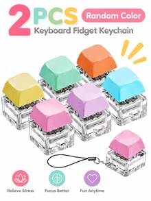 48/24/12/8/4/2/1pc Stealth Click Fidget Keychain - A Tactile Toy Designed To Stress And Enhance Focus. This Ultra-Portable Mini EDC Gadget Features A Satisfying Silent Press, Perfect For Use At The Office, During Study Sessions - Multicolor - View 13