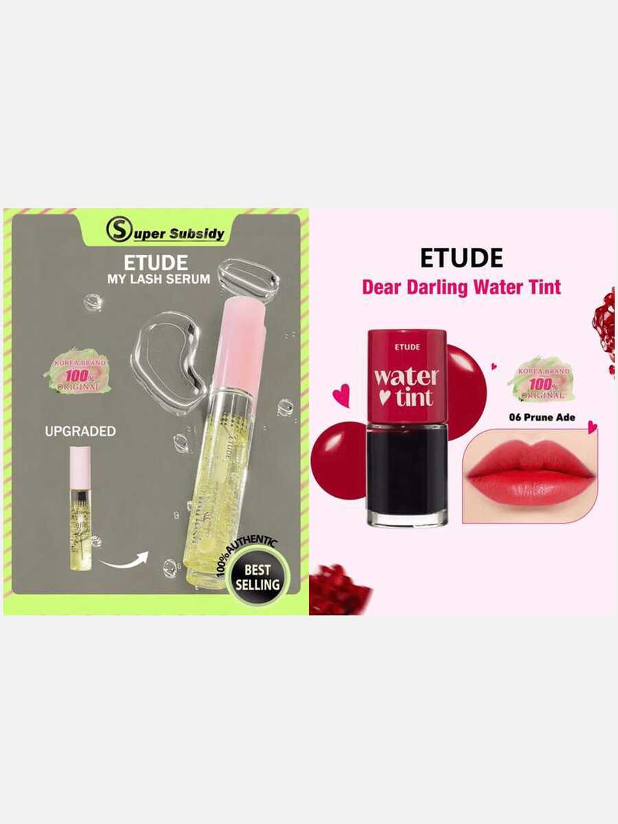 ETUDE My Lash Serum 9g + Dear Darling Water Tint 06 Plum Juice, 2pcs Set - 9g/0.31oz & 06 Prune Ade - View 1
