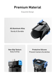TELESIN Mini Charging Tripod Untuk Pocket 3.4 Tripod Magnetik Fungsi Lengkap dengan Port Type-C, Alas Pembuka Otomatis, Bantalan Silikon Anti-Selip, Dudukan Kamera, Aksesori Vlog - View 10