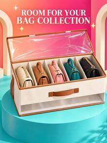 Handbag Storage Organizer Box With Lid And Handle, Space-Saving Closet Storage Container For Apartment, Dorm And Home Use, Underbed Storage - Multicolor - View 1