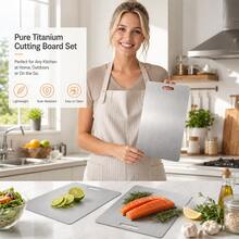 3pcs Pure Titanium Cutting Boards, Double-Sided Use - Cutting Board Set, Kitchen Accessories, Antibacterial Kitchen Cutting Boards, Suitable For Meat, Fruit And Vegetables, Non-Slip And Easy To Clean, 2026 Christmas Gift - View 7