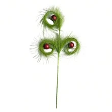 Funko Green Furry Curly Christmas Picks, Grinch Style Fluffy Curl Stems For Christmas Tree, Stocking & Vase Filler, Holiday Floral Arrangement Decor - One Size Fits All - View 10