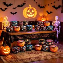 HIZTGHC 6pcs Halloween Spooky Metal Tin Boxes With Lids, Pumpkin Skull Witch Pattern Decorative Storage Containers, Suitable For Candy, Cookies, Halloween Trick Or Treat, Party Gifts And Home Decor - 6Pcs - View 9