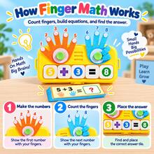 Kids Finger Counting Math Toy Set, Addition & Subtraction Learning Cards With Number Blocks And Storage Case - Multicolor - View 7