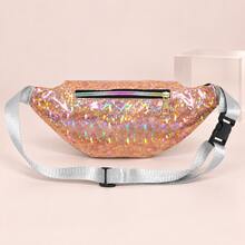 Waist Bag, Holographic Bag With Laser Effect And Sequins, Chest Bag, Crossbody, One Shoulder Multi-Use Style, Suitable For Travel And Outdoor Leisure Activities - A - View 8