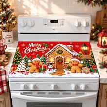 1pc Christmas Absorbent Mat, Gingerbread Man Pattern, Kitchen Countertop Absorbent Drying Mat, Coffee Machine Mat, Pour-Over Coffee Pot Mat, Dish Drying Mat, Non-Slip Heat-Resistant Kitchen Mat, Dining Table Mat, Breakfast Mat, Washing Machine Mat, Home Kitchen Dining Table Coffee Shop Bar Decor Mat, Holiday Party Housewarming Gift - Multicolor - View 2