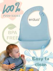 1pc Silicone Baby Bibs Waterproof,100% Soft & Light Silicone,Baby Feeding Essentials,Toddler Gifts,Adjustable To Any Size And All Seasons - Multicolor - View 16