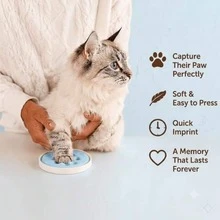 4 قطع من الطين الناعم الأزرق DIY لطباعة أقدام القطط والكلاب كذكرى لأصحاب الحيوانات الأليفة - 4 قطع - مشاهدة 2