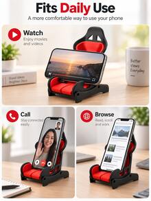 حامل هاتف بتصميم مقعد سيارة سباق إبداعي، حامل هاتف مكتبي قابل للتعديل، إكسسوارات مكتب ألعاب رائعة للرجال - مشاهدة 7