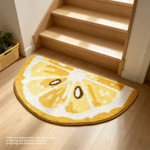 Fruit Bath Mat Cute Bathroom Rug, Lemon Bathroom Floor Mat, Cute Fruit Shaped Non-Slip Washable Decorative Bathtub Mat Shower Rug Cool Floor Mat, Very Soft, Quick Dry, Suitable For Bathroom, Kitchen, Entrance, Hallway, Bedside, Living Room, Bedroom. Machine Washable, Non-Slip Backing Rug, Suitable For Christmas, Thanksgiving, Valentine's Day Christmas Decor, Bathroom Accessories, Room Decor Set - Lemon - View 9