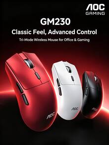 AOC GM230 Tri-Mode Wireless Mouse Bluetooth 2.4G Wired Lightweight Gaming Mouse Universal For Laptop Office Multiple Colors Available - View 1