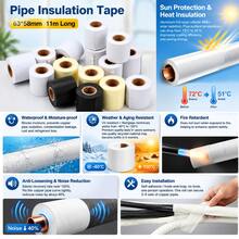 Black HVAC Aluminum Foil Tape, Sun Protection Pipe Wrap For Outdoor AC Unit, Thick Self-Adhesive Copper Tube Water Drain Pipe Insulation Tape-5pcs - Black - View 4