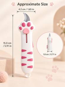 Cute Cat Paw Box Opener Portable Parcel Unboxing Knife, Sliding Blade Design, Lightweight Easy Grip With Tail Hanging Ring, Suitable For Cardboard Boxes, Express Packages, Tape, Gift Boxes And Daily Packaging Unboxing, Compact Size Convenient For Pockets, Bags, Drawers And Office Desk Storage, Applicable For Home, Office, Dormitory, Online Shopping Unboxing - Multi-color - View 4