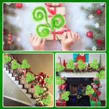 Funko Green Furry Curly Christmas Picks, Grinch Style Fluffy Curl Stems For Christmas Tree, Stocking & Vase Filler, Holiday Floral Arrangement Decor - One Size Fits All - View 2