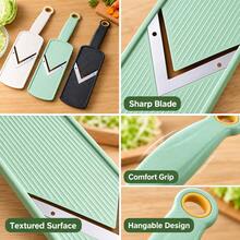 1pc Cabbage Slicer & Vegetable Shredder, V-Blade Mandoline Cutter For Thin Cabbage, Purple Cabbage, Carrot And Cucumber, Handheld Salad Prep Tool With Wide Ribbed Panel, Easy-Grip Handle For Kitchen Food Preparation, Coleslaw And Fresh Salad Making - Multicolor - View 6