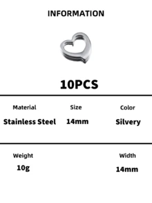 5PCS/10PCS Hollow Open Heart Charms Beads, Stainless Steel Metal Spacer Charms For DIY Bracelets Necklaces Jewelry Making - Hollow - View 5