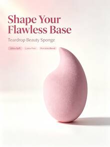 2/4/6/8/10/20 PCS Curved Teardrop Beauty Sponge, Latex-Free Ultra Soft Makeup Blender, Wet & Dry Use Foundation Concealer Cosmetic Puff - Pink - View 1