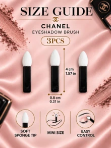 Chanel Eyeshadow Brush 3-Pack, 0.8*4cm, Soft Sponge Tip, Precise Application, Compact And Portable, Ideal For Eye Makeup - Eyeshadow Brush - View 4