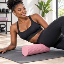 1pc Multi-Color Random Foam Roller, Suitable For Fitness, Yoga And Training, With Textured Design, Can Be Used For Back, Legs, Hips And Full Body Muscle Massage, Portable Sports Recovery Tool. - A - View 2