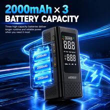 150PSI Portable Air Pump, Car Emergency Jump Starter, With Tire Pressure Gauge And LED Display - 3x Fast One-Touch Smart Wireless Air Pump - A - View 4