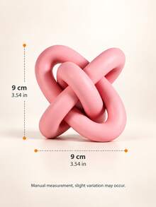Modern Infinity Knot Decor, Pink Abstract Small Statue, Contemporary Sculptural Home Decoration For Shelf, Mantel, Coffee Table, Bedroom, Office & Housewarming Gift - Selected Items - View 11