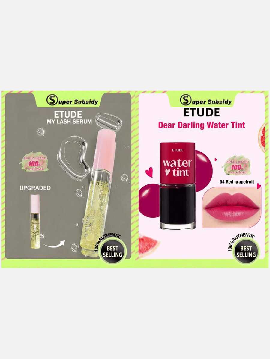 ETUDE My Lash Serum 9g + Dear Darling Water Tint #04 Red Grapefruit, 2pcs Set - 9g/0.31oz & #04 Red Grapefruit - View 1