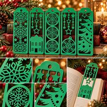 Bokmärke med julmotiv, fräsch söt konstnärlig kontorsartikel läshjälp med snöflinga och julgran - Multifärgad - Visa 10