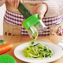 1pc Handheld Vegetable Spiralizer, Manual Zucchini Noodle Maker,Blade Veggie Spiral Slicer For Cucumber Carrot, Kitchen Salad Gadget - Multicolor - View 4