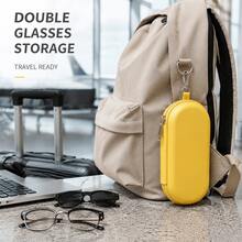 1pc Eva Hard Shell Glasses Case - Scratch-Resistant Eyewear Storage Box, Holds 2 Pairs Of Glasses, Zippered Portable Organizer Bag - Protective Case - Perfect Gift For Women, Travel Essential, Organization & Storage - View 8