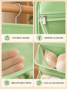Multi-Layer Hanging Underwear Storage Bag, Wall-Mounted Closet Organizer, Foldable Large Capacity Storage Bag, Home Essential, Breathable Hanging Design, Suitable For Storing Underwear, Socks, Toys, Toiletries And Miscellaneous Items, Applicable For Closet, Bathroom - Multicolor - View 8