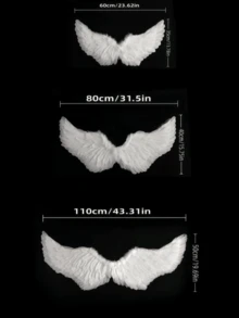 Angel Feather Floating Wings, Suitable For Valentine's Day, Ramadan, Easter, Halloween Party And Festival Costumes, With Elastic Straps, Suitable For Adult Women Cosplay - Multicolor - View 3