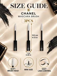 Chanel Mascara Brush 3-Pack, 10.5*1cm, Soft Spiral Bristle Head, Precise Lash Grooming, Suitable For Eye Makeup - Mascara Wand - View 10