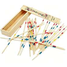 Traditional Mikado Pick-Up Sticks Game Set With Box, Multiplayer Educational Wooden Desktop Game Sticks - Multicolor - View 1