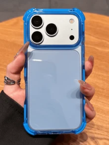 Hybrid Bumper Armor Transparent Blue Phone Case Compatible With IPhone 18 Pro Max 18 Pro 17 Pro Max 17 Pro Shockproof Back Cover - Glacier Blue - View 4