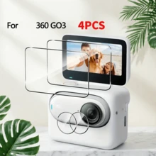 [2+2] Pelindung Layar untuk Kamera Insta360 GO3, Tahan Gores, Permukaan Halus, Cocok untuk Aksesori Kamera Aksi, Aksesori Kamera. | Permukaan Mengkilap | Kaca Tahan Gores, Perlindungan Lensa Kamera - View 3