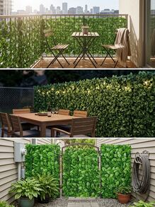 1 Piece Artificial Ivy Privacy Fence, Roll-Out Leaf Fence, Sun Protection Decoration For Outdoor Wall, Backyard And Celebrations - 50*300cm - View 3