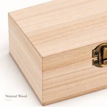 Naturepeak Natural Wooden Storage Box With Antique Metal Clasp, Multi-Functional Wooden Jewelry Storage Box, Suitable For Desktop Home Decoration Gift Packaging - Natural Color - View 3