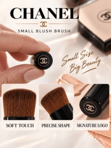 Chanel Small Brush 1PC/3PCS, 4cm*1.5cm Compact, Soft Bristles For Easy Blending, Suitable For Base Makeup, Foundation, Blush, And Touch-Ups - Small Brush - View 9