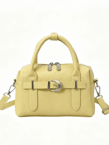 Elegant Commuter Handheld Boston Small Bag, Soft Leather Litchi Texture, One Shoulder & Crossbody Dual-Use Fashion Bag - Multicolor - View 13