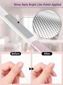 1pc Nano Nail File Set (With Storage Box), Polishing Nail File, Suitable For Natural Nails, Double-Sided Washable Fine-Grit Nail File, Suitable For Home And Salon Use, Nail Care Supplies, Travel Essential, Nail Care Auxiliary Tool, Nail File - Multicolor - View 3