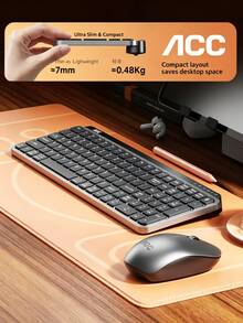 AOC Kombo Keyboard dan Mouse Bluetooth Nirkabel KM600: Keyboard dan mouse isi ulang mode ganda, mekanisme sakelar gunting senyap, desain tahan percikan air, kompatibel dengan laptop dan desktop, tersedia berbagai warna. - View 7