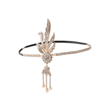 1920s Flapper Headpiece Rhinestones Flapper Headband Bridal Wedding Roaring 20s Hair Accessories For Women - A - View 6